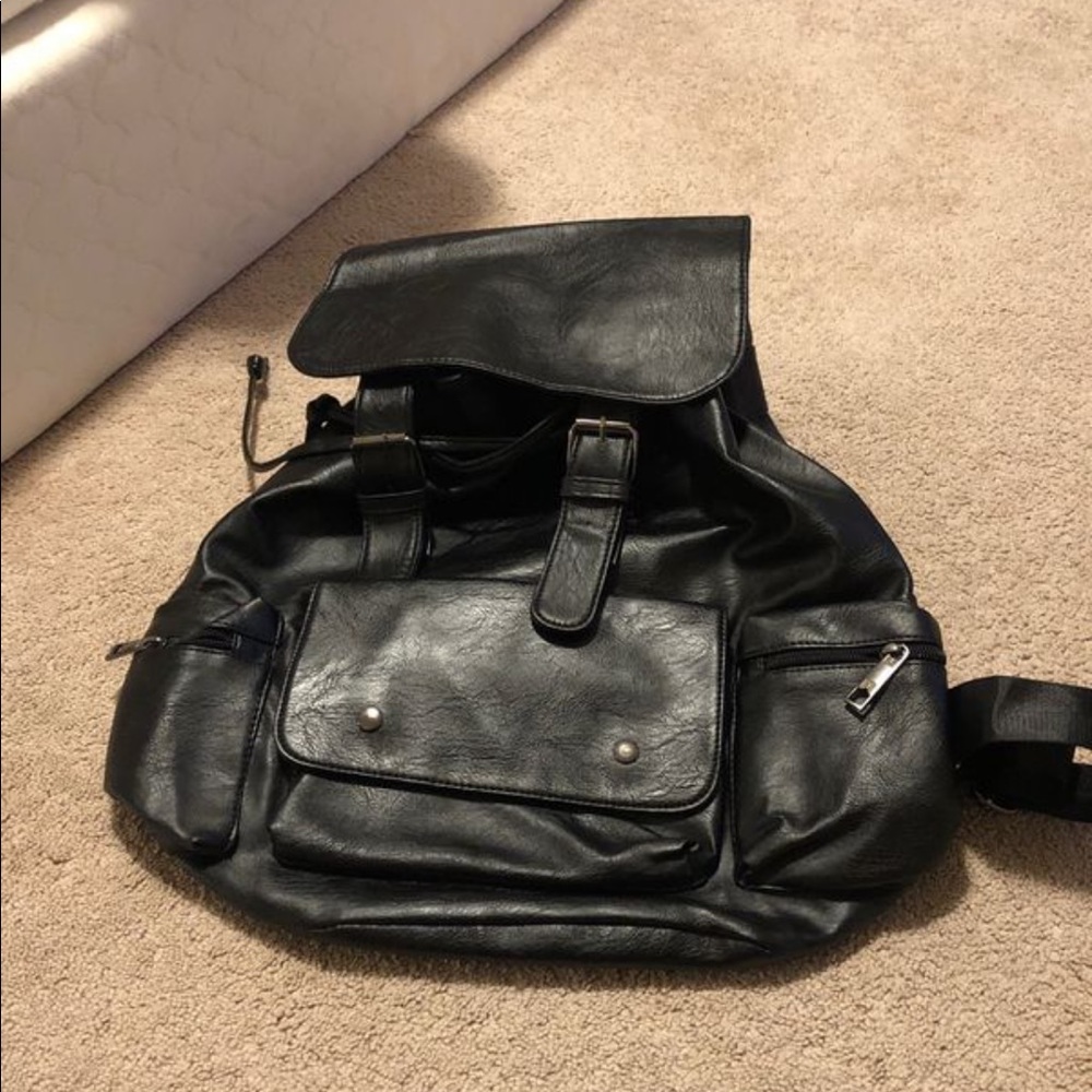 Unisex PU Leather Multi-purpose Backpack